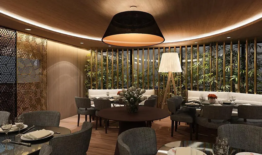 Luxurious dining setting with premium service