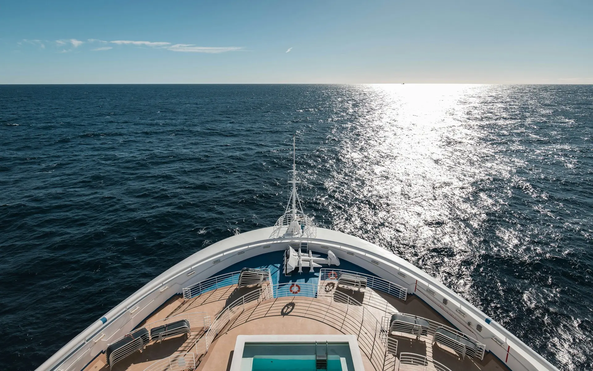 Luxury yacht deck view