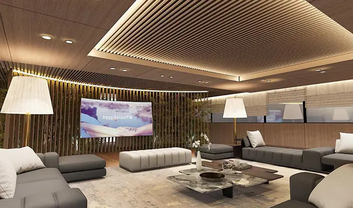 Luxurious bedroom interior with modern furnishings