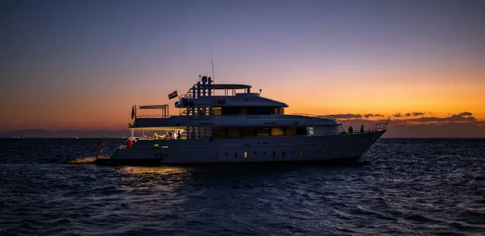 Yacht at sunset